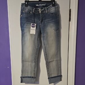 Wallflower Women's Faded Blue Ankle Jeans